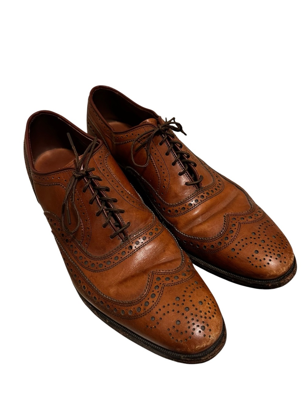 Allen Edmonds Cognac Brown Wingtip Brogues - Men